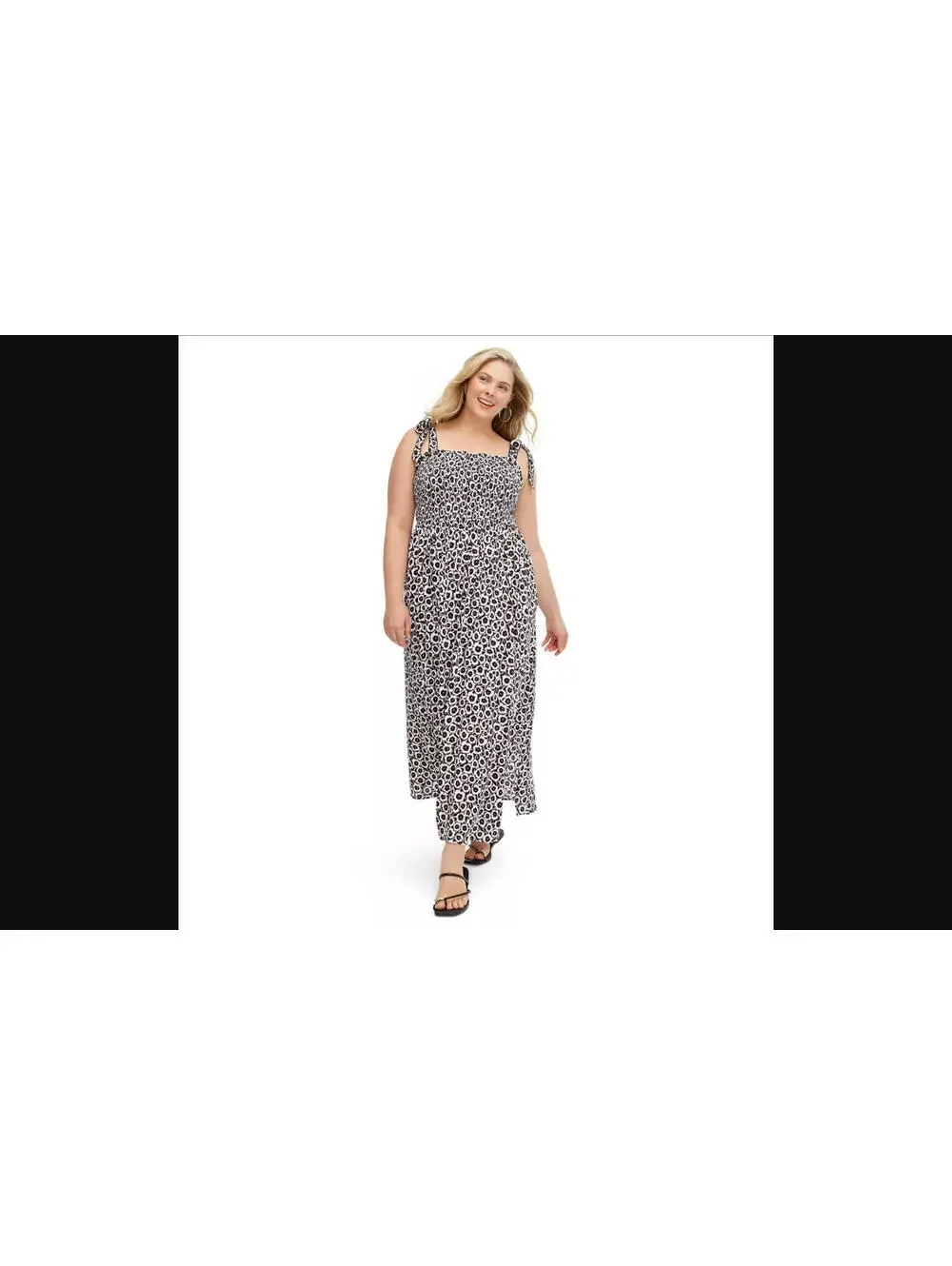 NWT DVF for Target Smocked Tie Strap Neutral Poppy Midi Dress XL‎